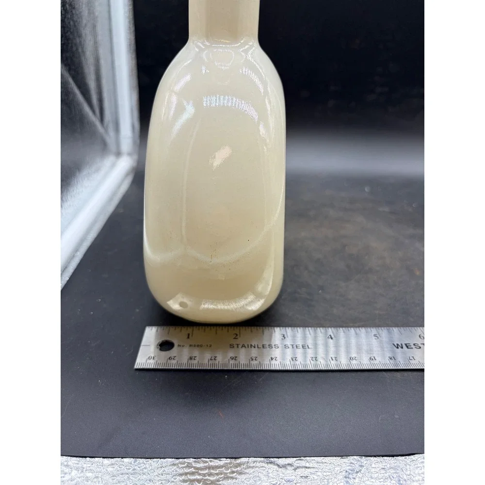 Vintage Monticello Thomas Jefferson Milk Glass Decanter 1849 Stopper Canteen
